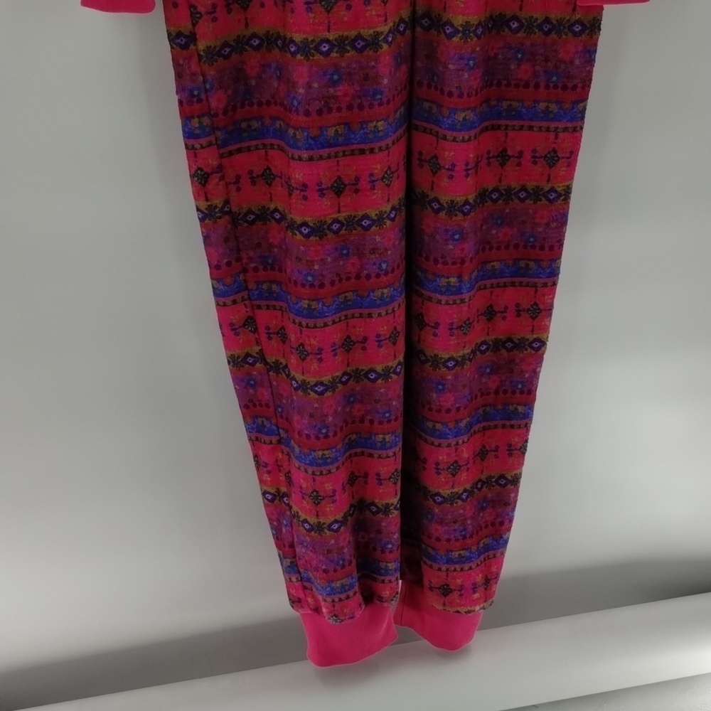 Natural Life one Piece pajamas pink blue multicolor x-small to small fleece zip - Picture 6 of 13